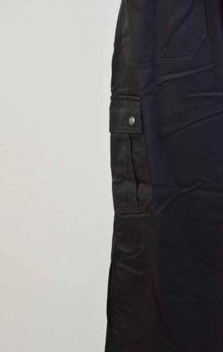Herren Latzhose Arbeitshose mit verschliebarer Latzinnentasche in schwarz Schenkeltasche