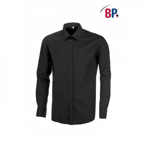 BP Klassisches langarm Oberhemd in schwarz