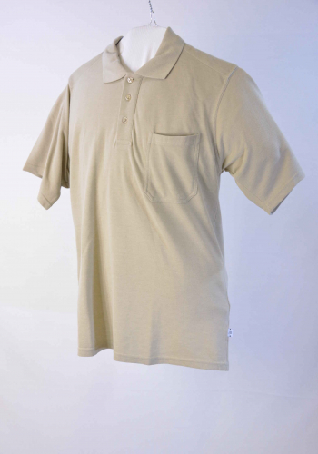 BP Poloshirt Polohemd Shirt Kurzarmshirt in beige mit Brusttasche
