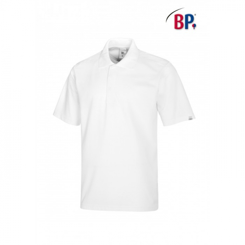 BP Basic Shirt Polohemd Poloshirt in weiß mit verdeckter Druckknopfleiste für Sie & Ihn
