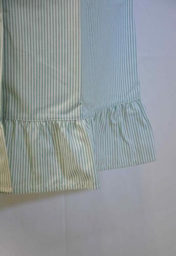 Diolen Damenkittel Kittel gestreift in weiß/grün mit kurzen Ärmeln
