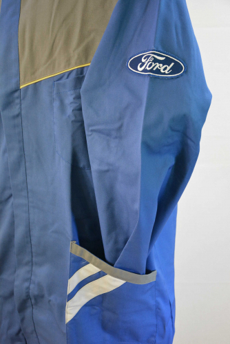 Herren Arbeitsmantel mit Ford-Logo in königsblau/mittelgrau