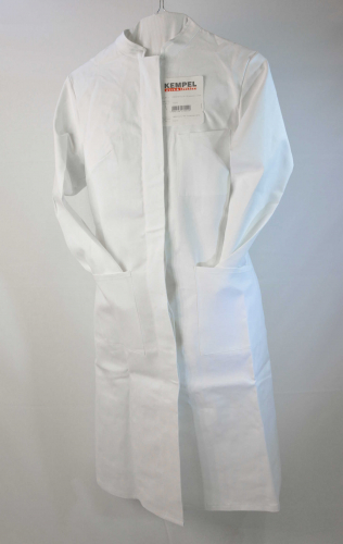 Kempel Damen Mantel Kittel in weiß aus Baumwolle-Britta