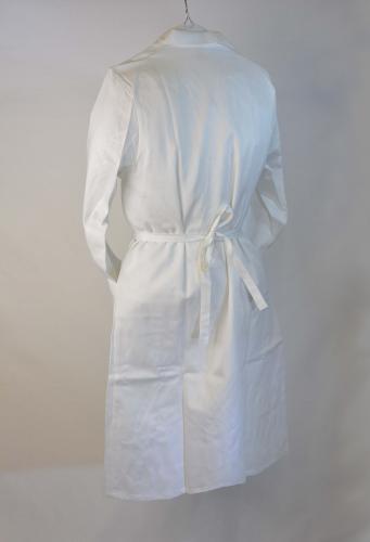 Damen Kittel Wickelkittel in weiß aus Baumwolle