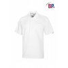 Poloshirt in weiß mit verdeckter Druckknopfleiste für Sie & Ihn