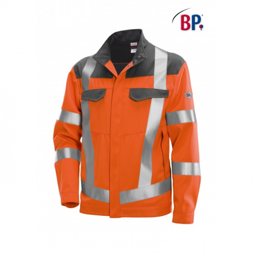 Warnschutzjacke Arbeitsjacke in warnorange/dunkelgrau mit Reflexstreifen