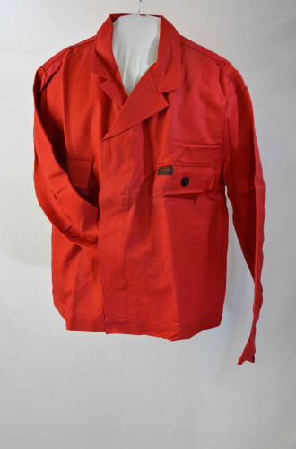 Blousonjacke in rot mit verdeckter Knopfleiste aus Baumwolle