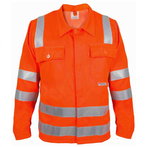 Warnschutz Jacke Arbeitsjacke mit Reflexstreifen in leuchtorange